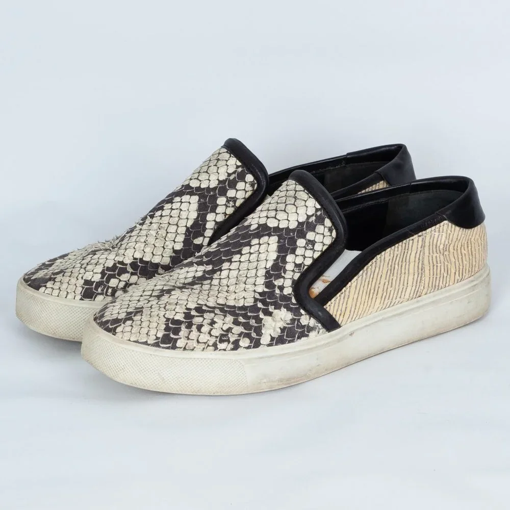 Vince Classic Leather Snakeskin‎ Slip-On Sneakers Size 7